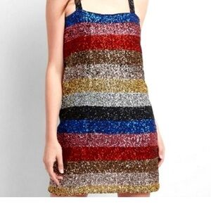 GAP "Crazy Stripe" Sequin Dress Size: XS